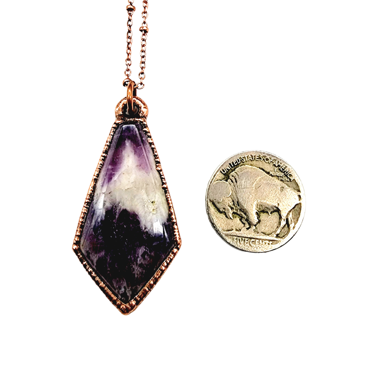 Chevron Amethyst Kite Necklace