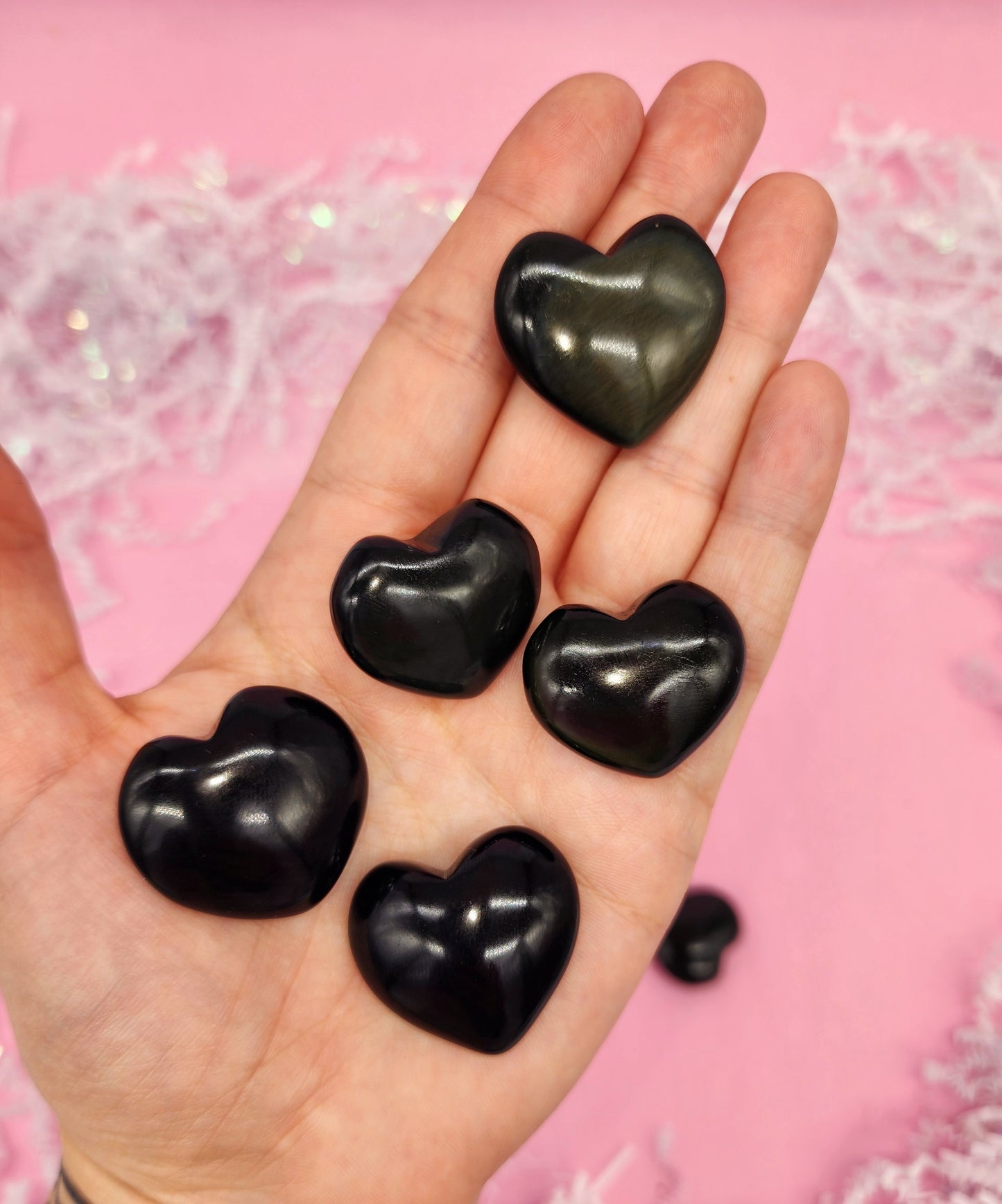 Rainbow Obsidian Hearts