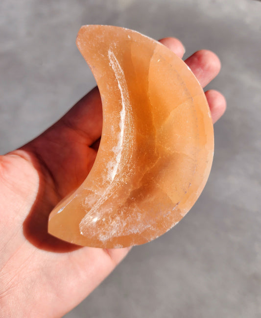 Peach Selenite Bowl