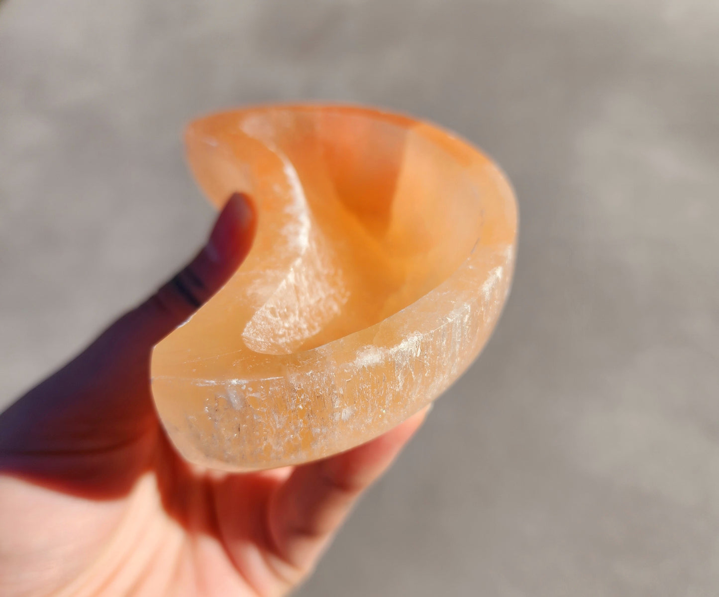 Peach Selenite Bowl