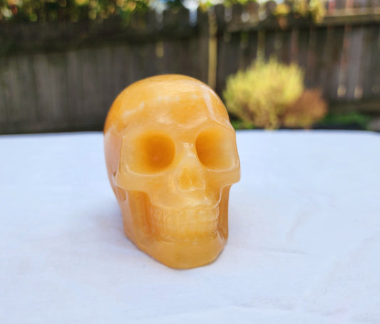 Yellow Calcite Skull