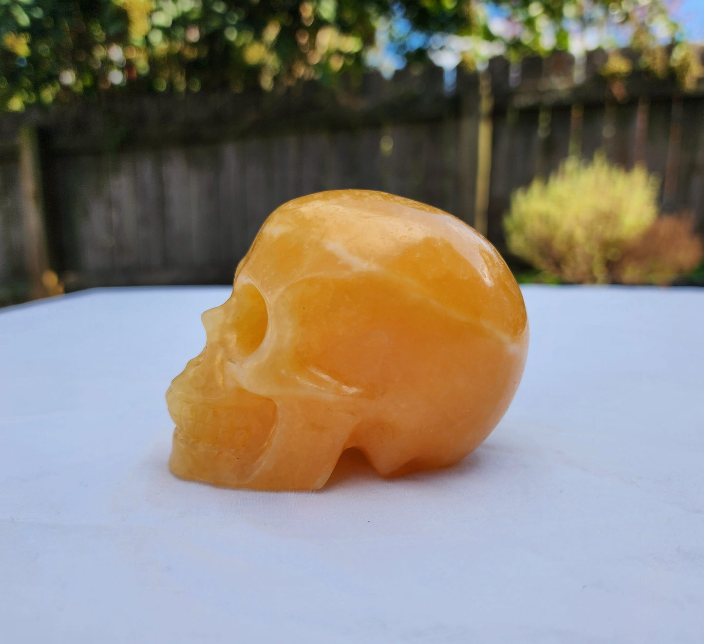 Yellow Calcite Skull