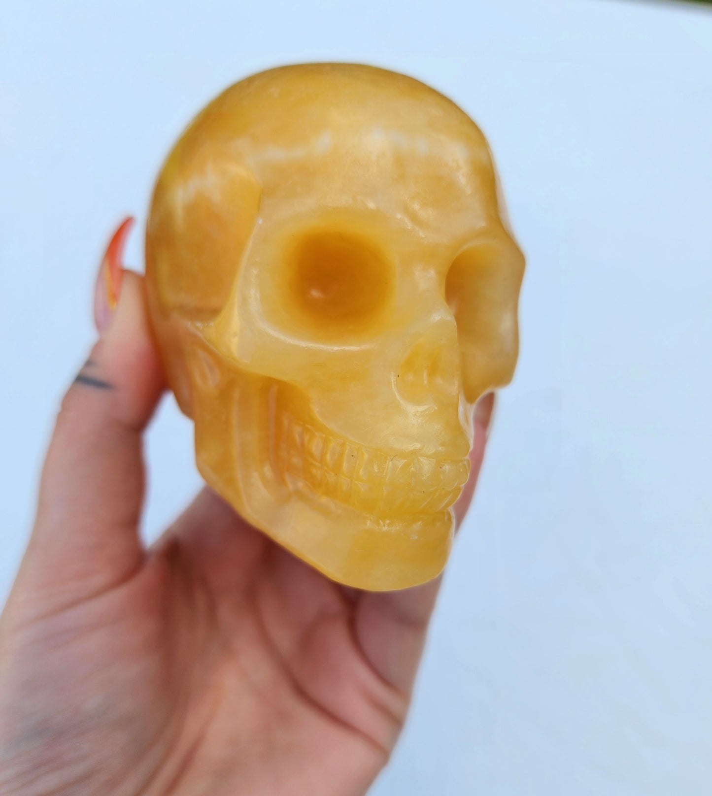 Yellow Calcite Skull