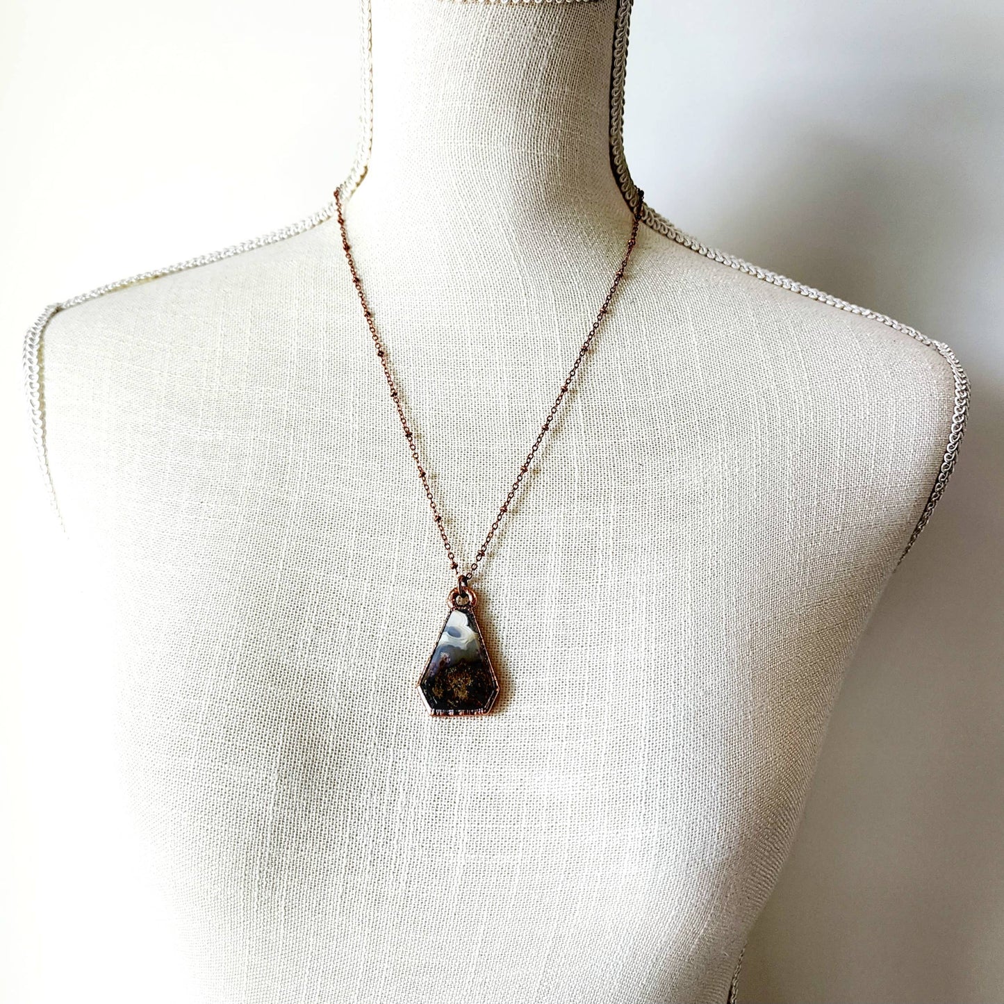 Ternate Moss Agate Pendant Necklace