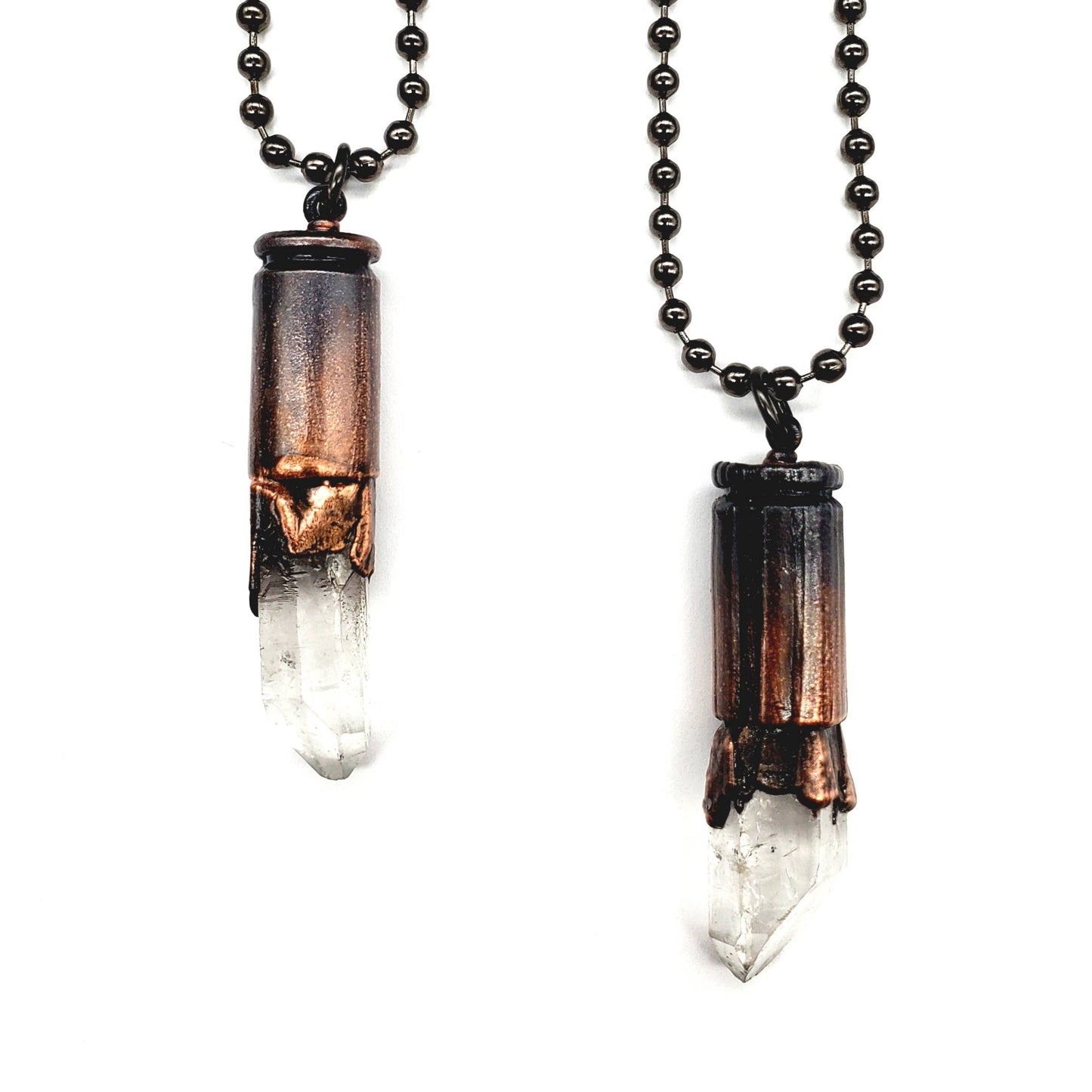 Quartz Point Bullet Casing Necklace