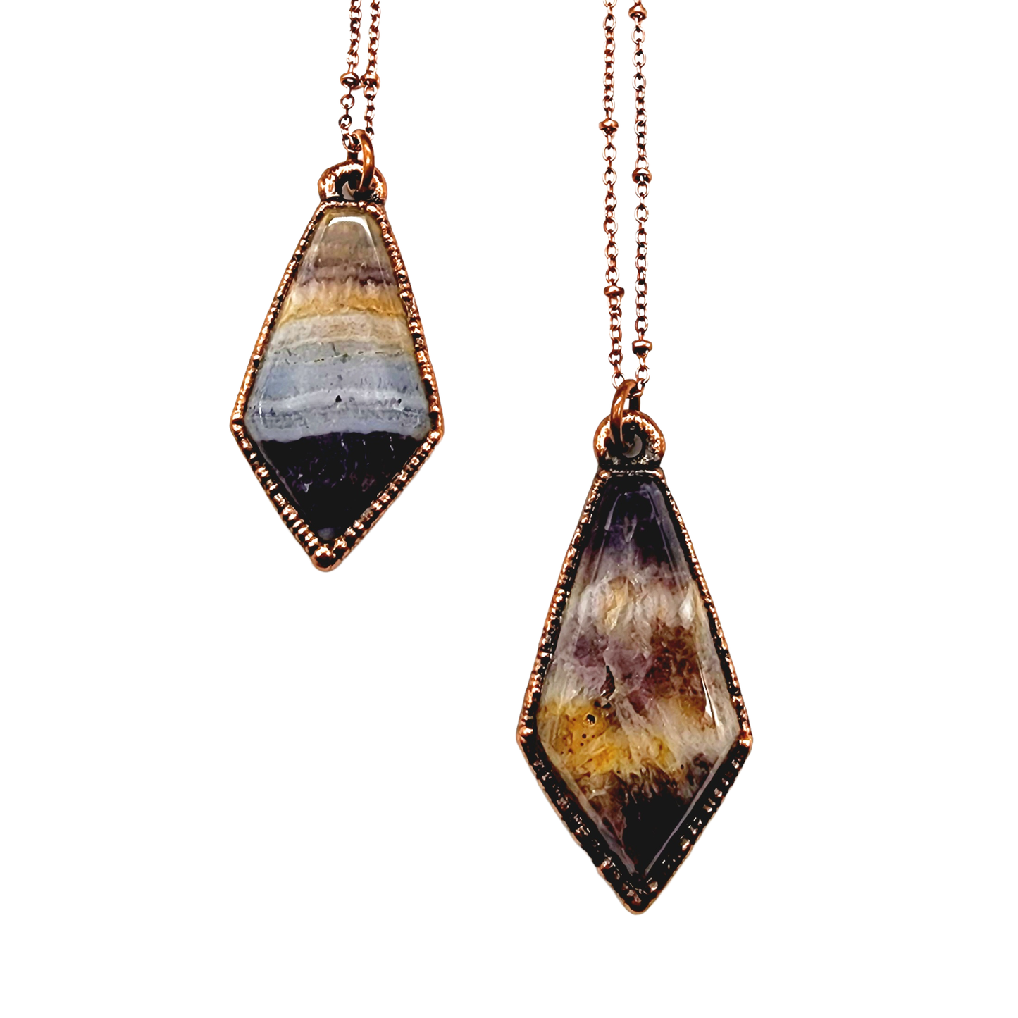 Chevron Amethyst Kite Necklace