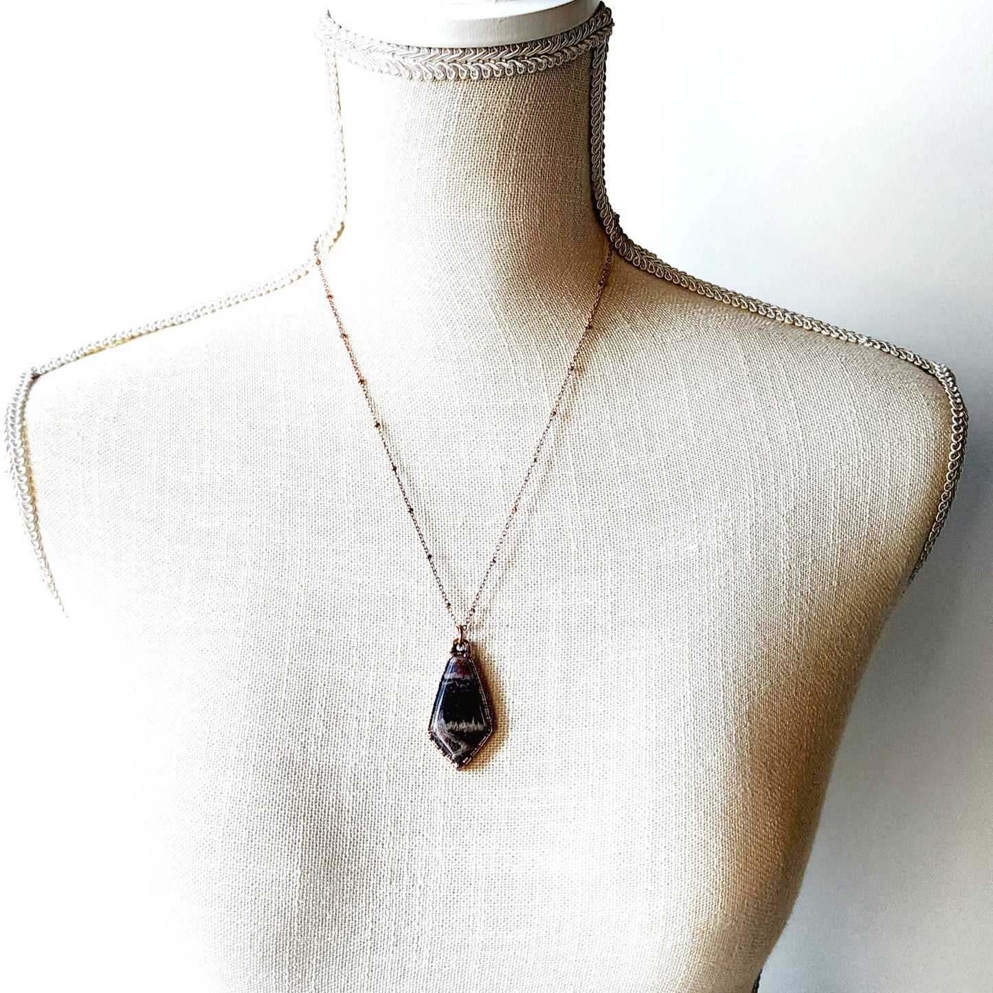 Chevron Amethyst Kite Necklace