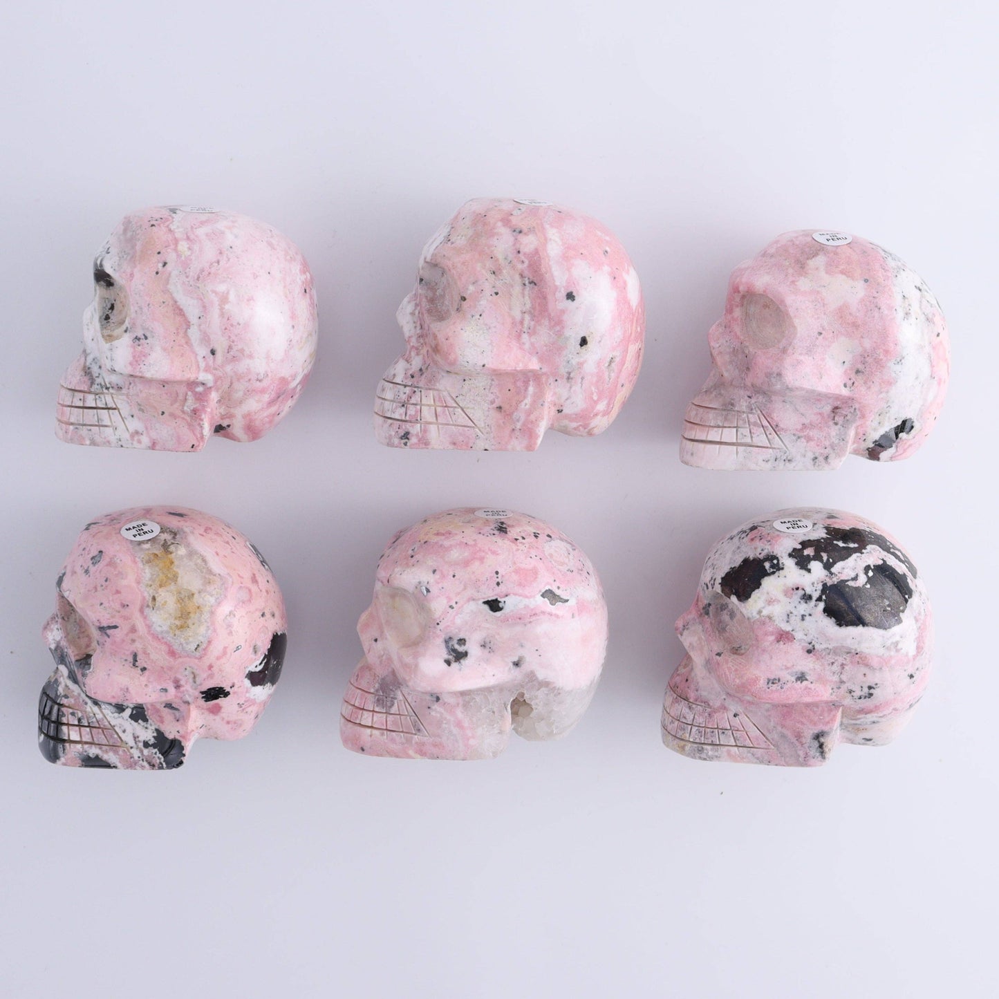 Rhodonite Skulls