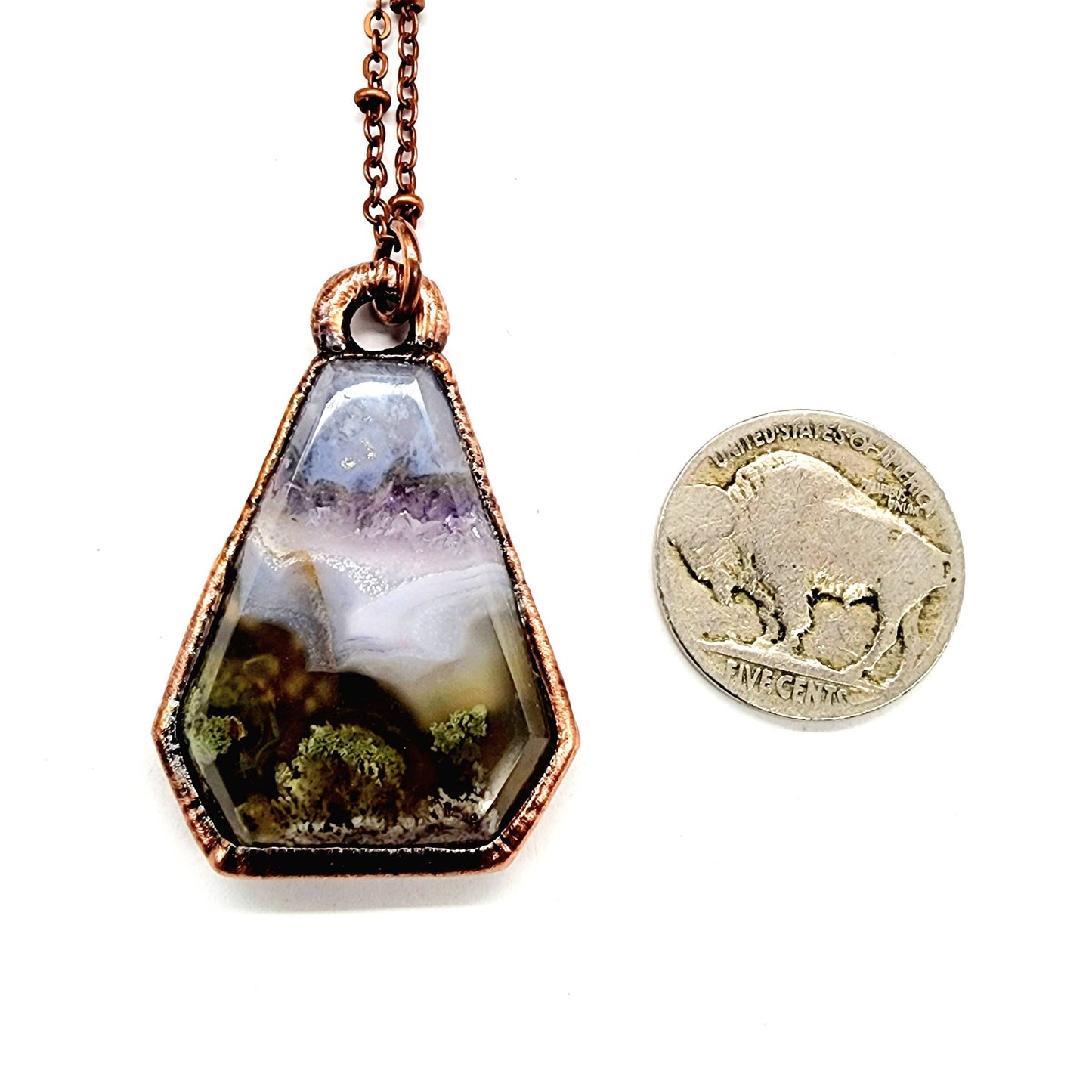 Ternate Moss Agate Pendant Necklace