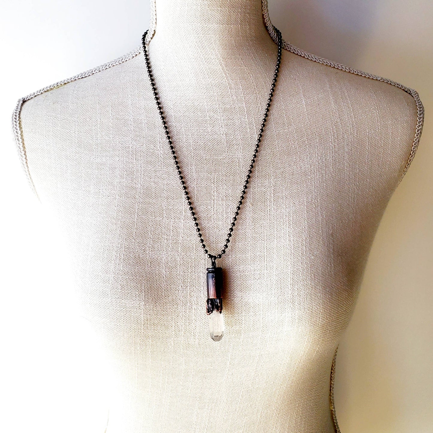 Quartz Point Bullet Casing Necklace