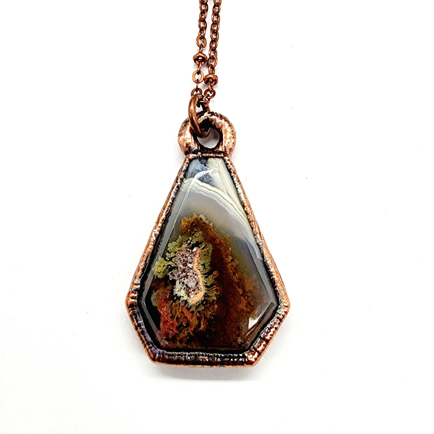 Ternate Moss Agate Pendant Necklace