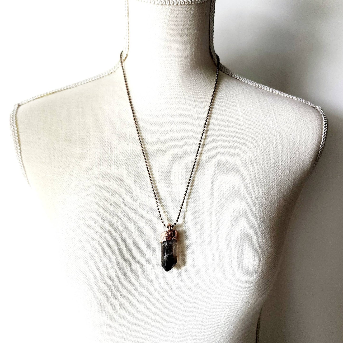 Smoky Quartz Crystal Point Necklace