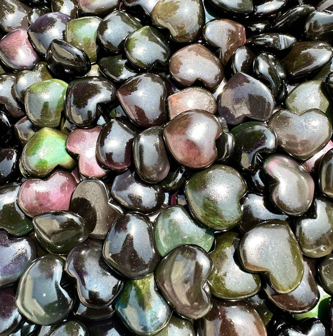 Rainbow Obsidian Hearts