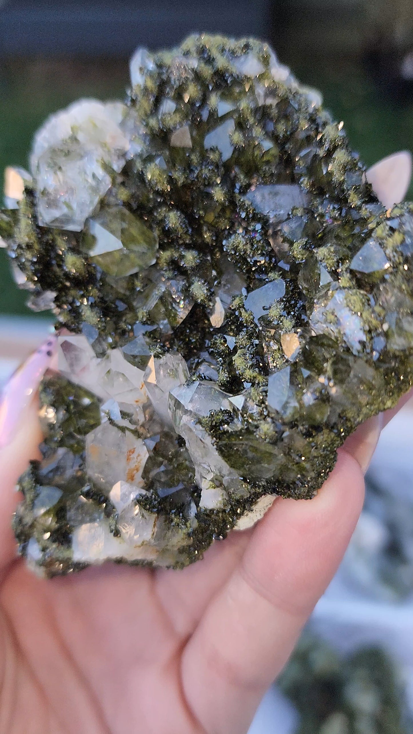 Epidote on Quartz