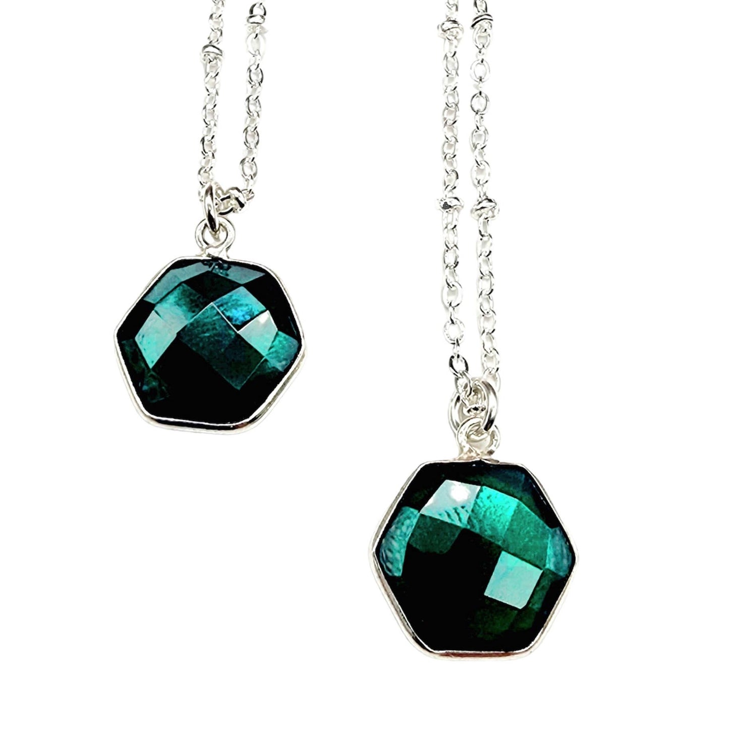 Green Onyx Hexagon Necklace