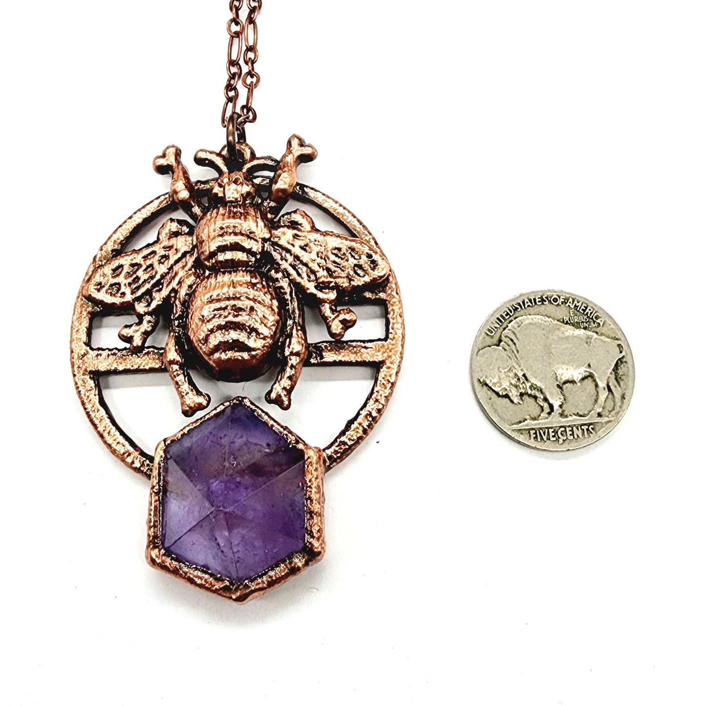 Amethyst Bee Totem Necklace