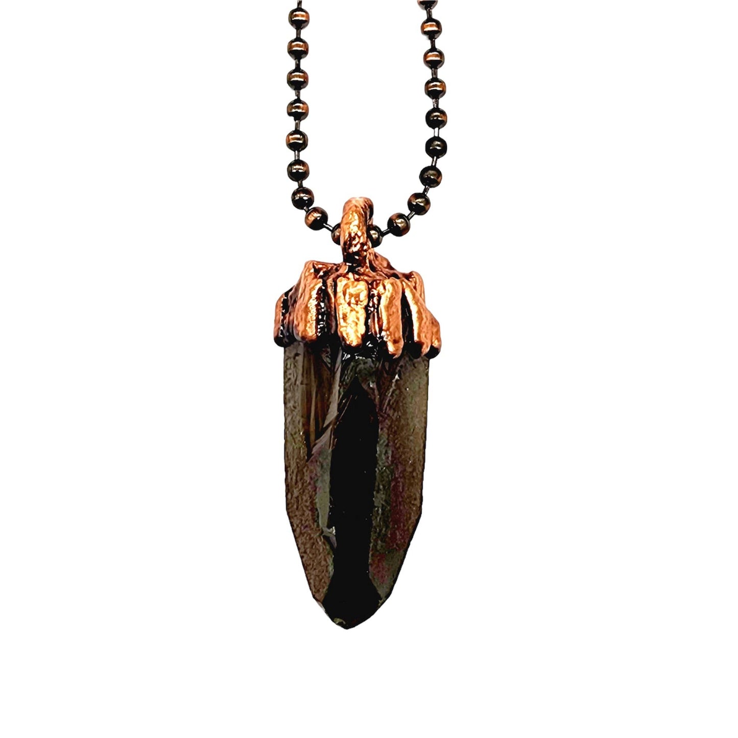 Smoky Quartz Crystal Point Necklace