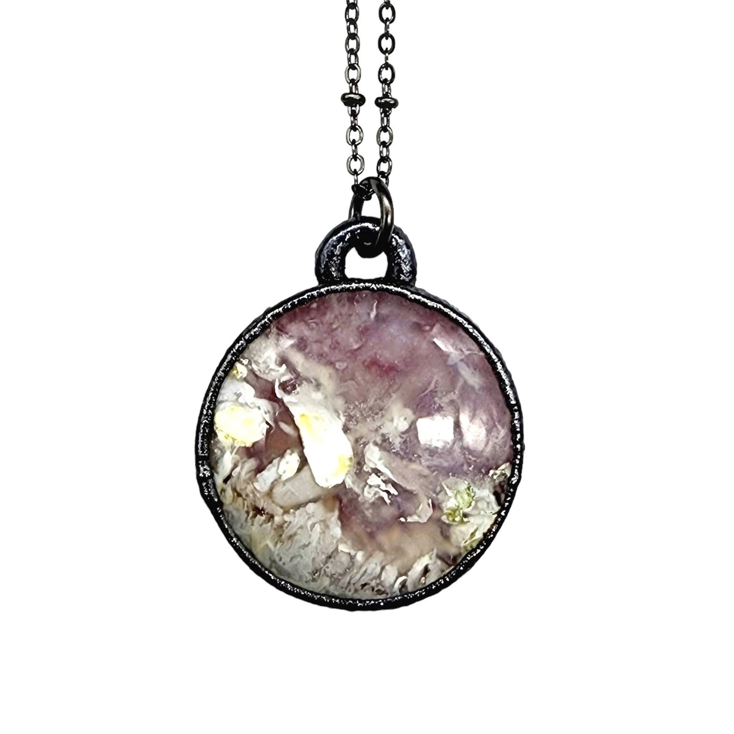 Sunset Flower Agate Orb Necklace