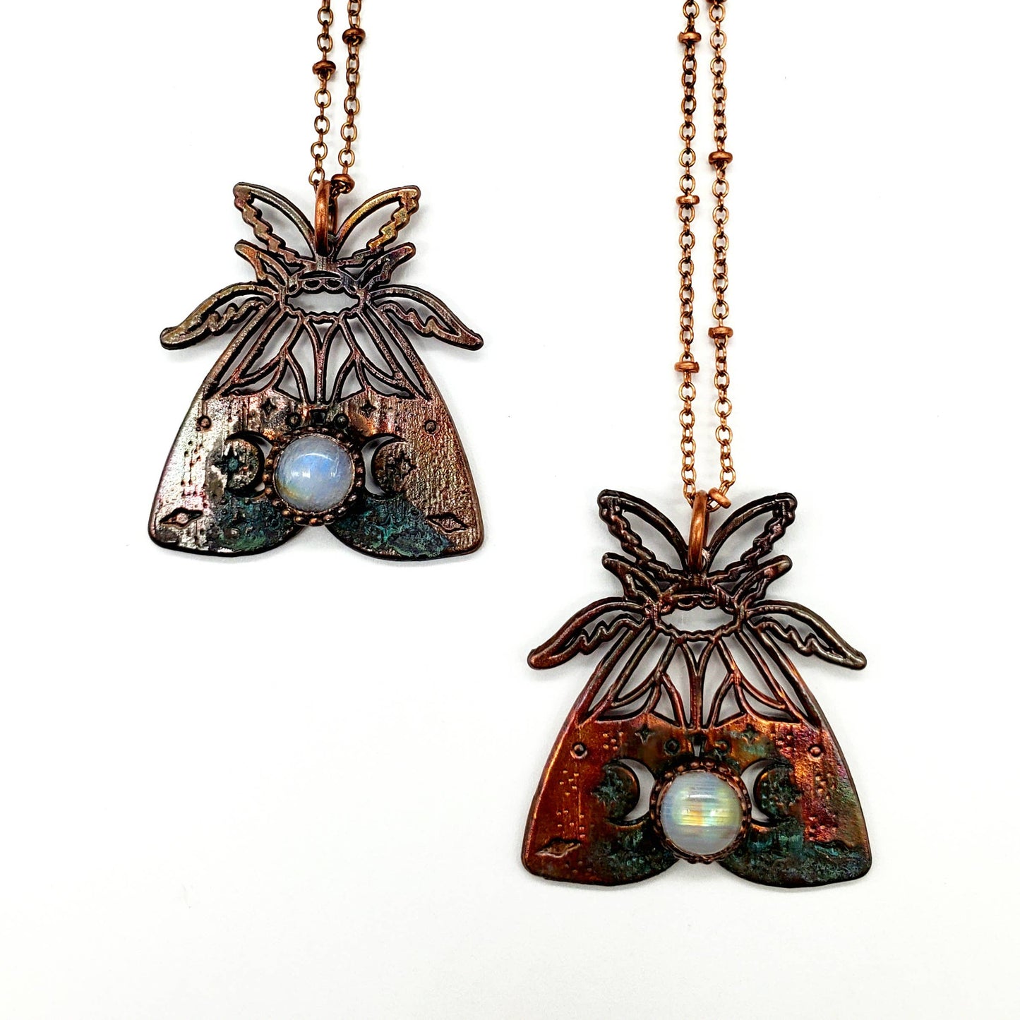 Moonstone Moth Necklace