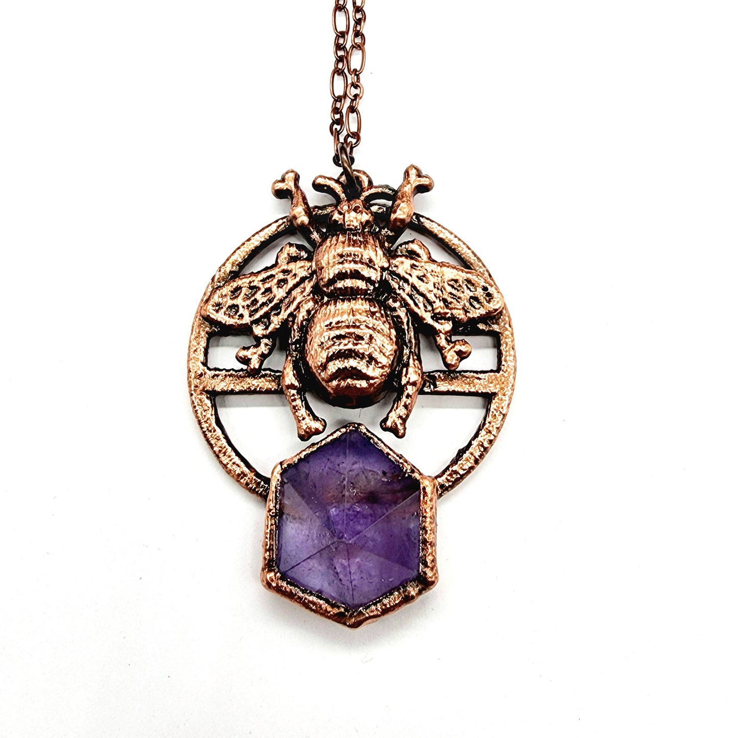 Amethyst Bee Totem Necklace