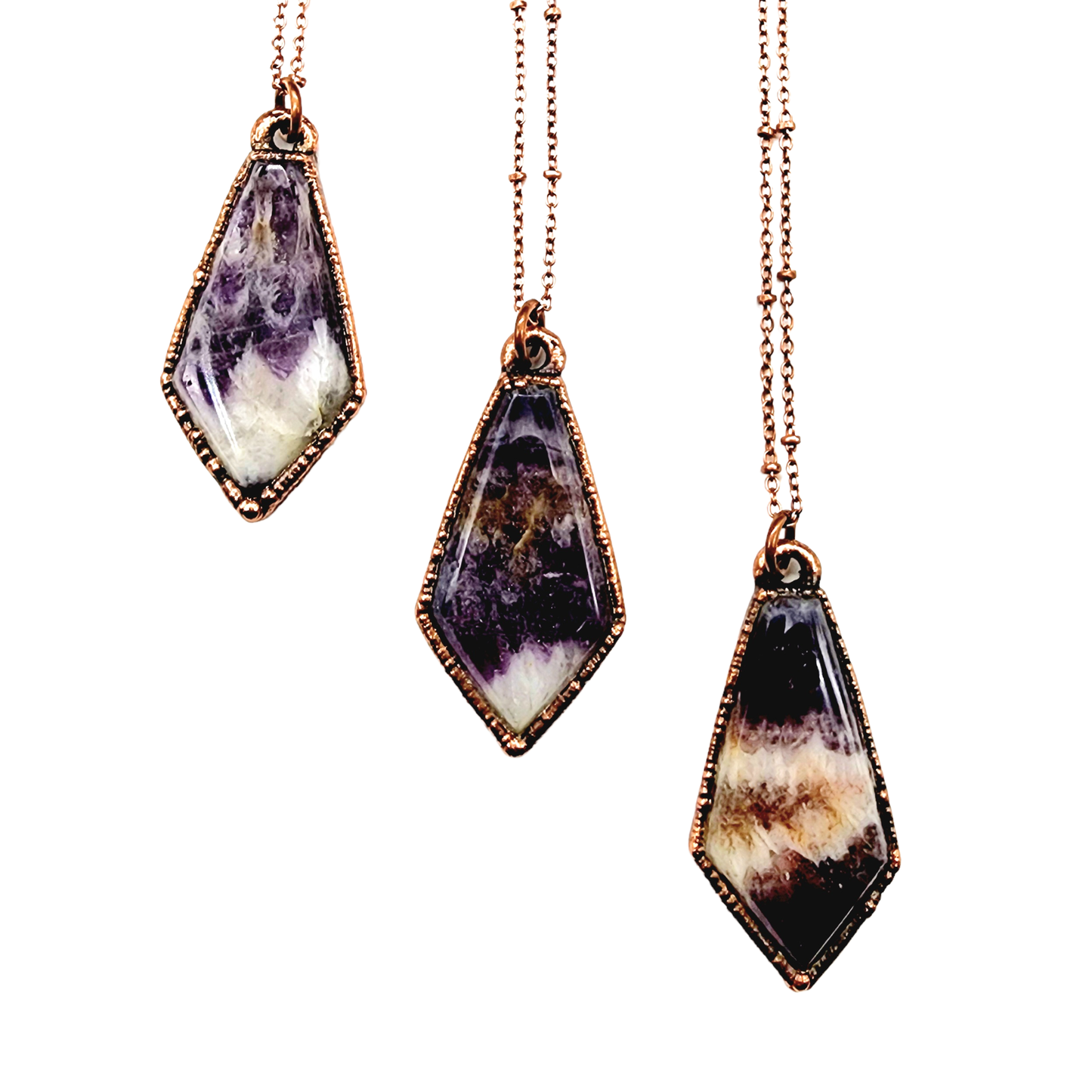 Chevron Amethyst Kite Necklace