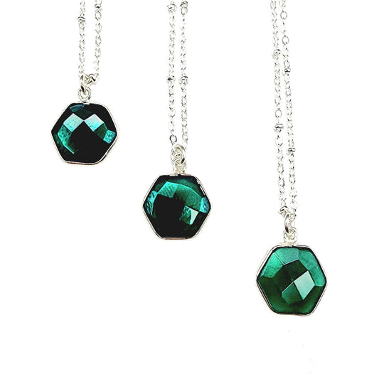 Green Onyx Hexagon Necklace