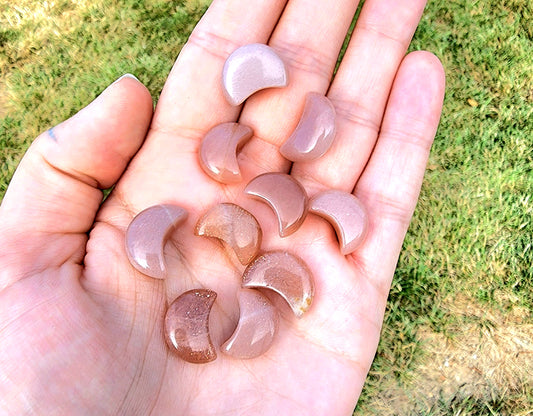 Peach Moonstone w/ Sunstone Mini Moons