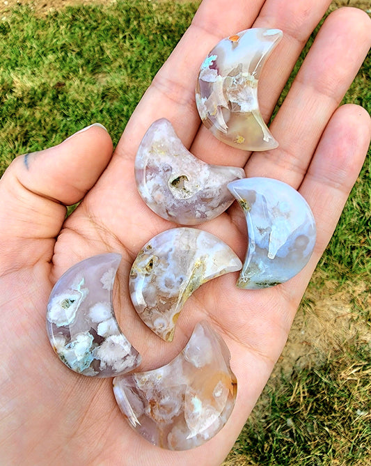 Flower Agate Moons