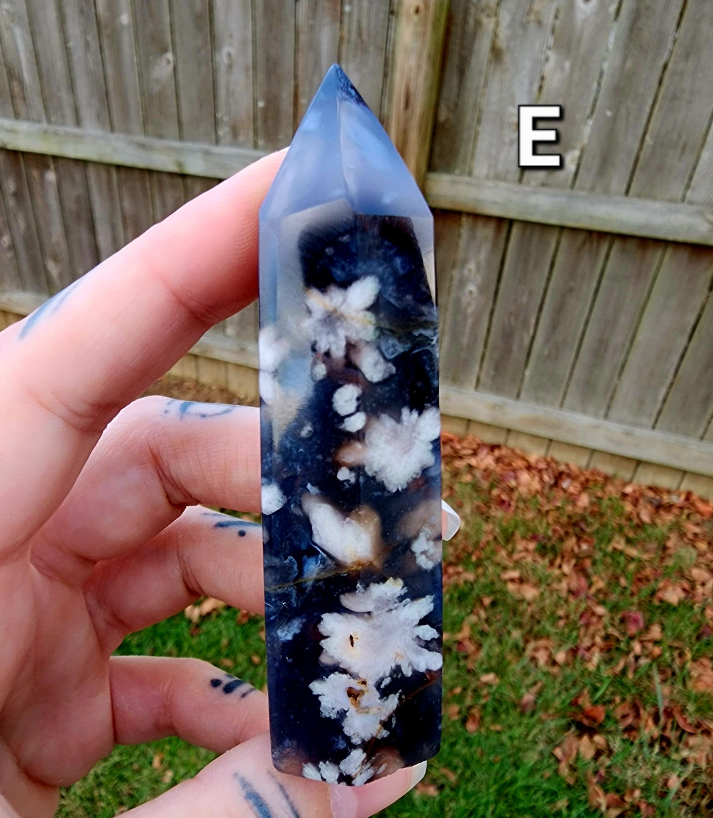 Black Flower Agate