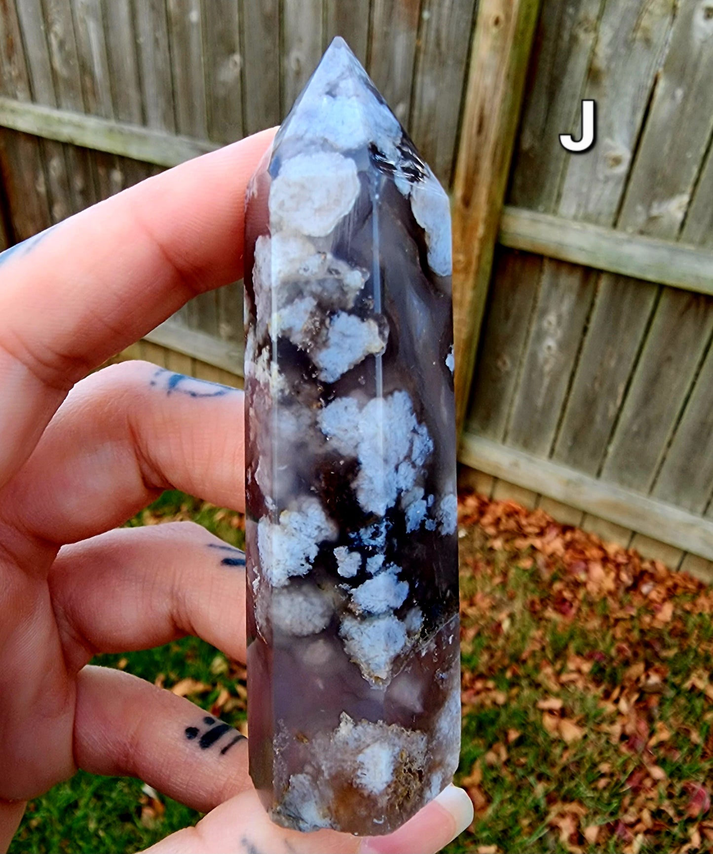 Black Flower Agate