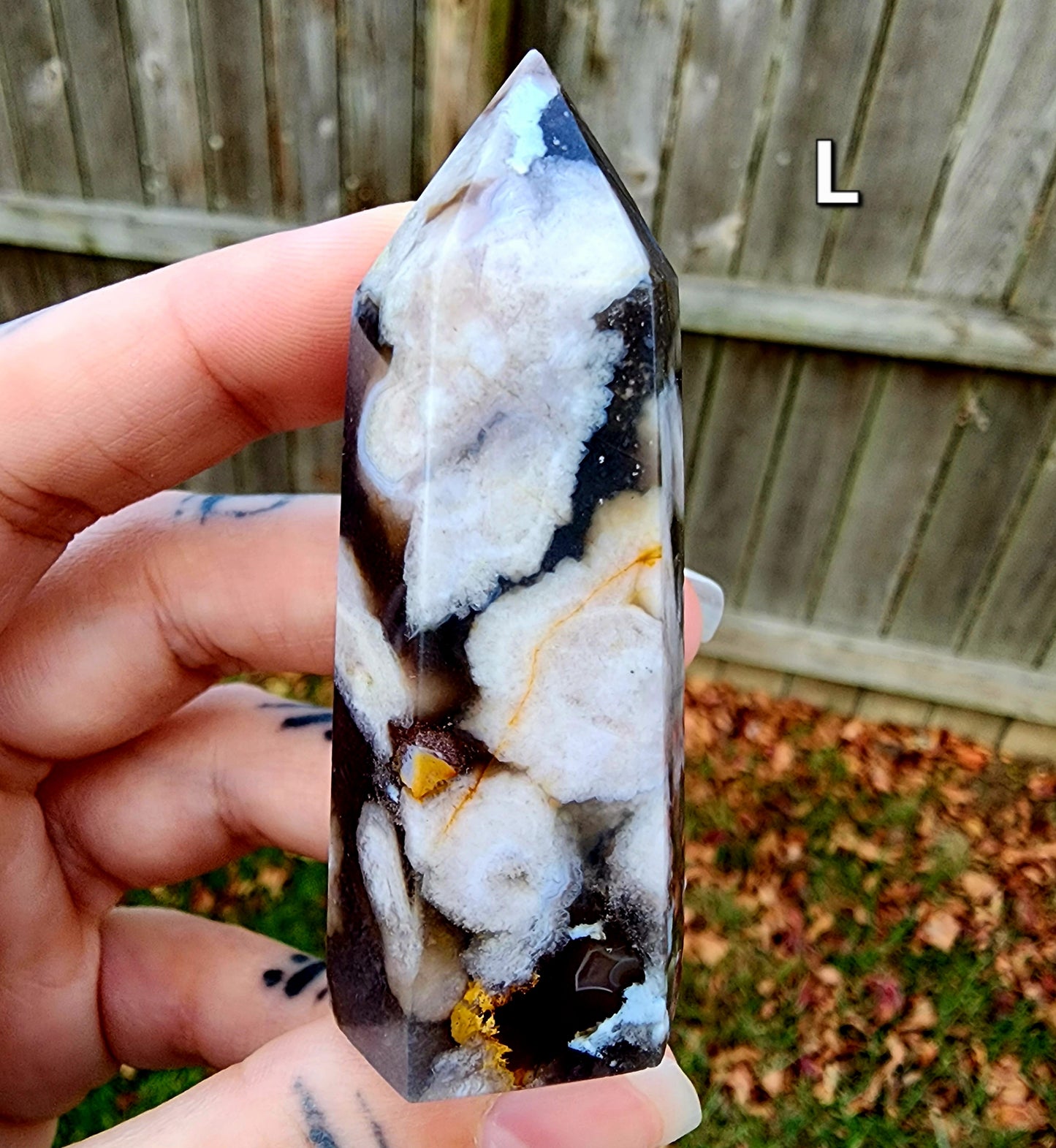 Black Flower Agate