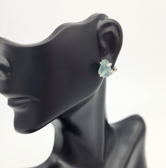 Green Fluorite Stud Earrings