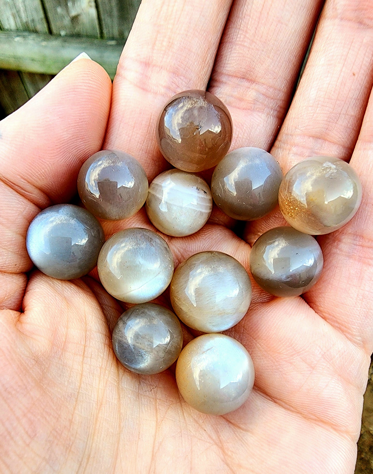 Moonstone w/ Sunstone Mini Sphere