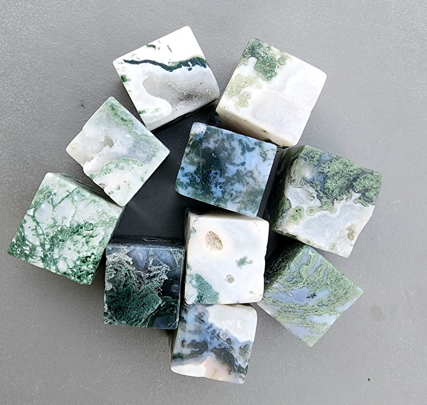 Moss Agate Cubes