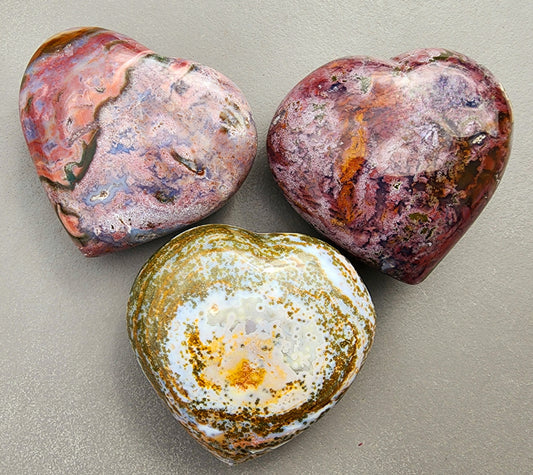 XL Ocean Jasper Hearts